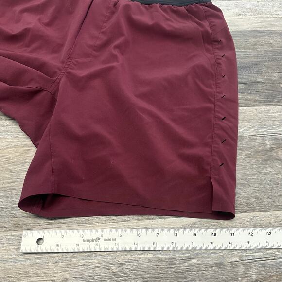 Ten Thousand Interval Maroon Red Medium Elastic Waist Pull On Activewear Shorts - Picture 10 of 11